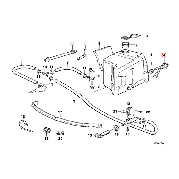 URO製 BMW 7シリーズ E38 735i 740i 750iL L7 8シリーズ E31 840Ci 850CSi ウォッシャーレベルセンサー 61318360459 61310413365_画像3