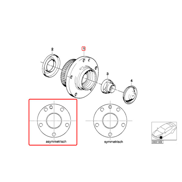 マイレ製 BMW E32 730i 735i 735iL 750i 750iL フロント ホイールハブベアリング 片側 31211129386 31211468751 31212226640_画像2