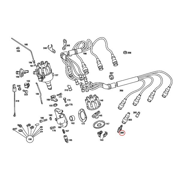 純正OEM BOSCH製 ベンツ R107 スパークプラグ 0021592003 280SLC 350SLC 380SLC 450SLC 500SLC 280SL 350SL 380SL 420SL 450SL 500SL_画像2