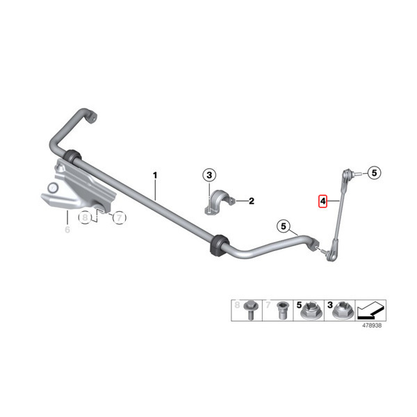 LEMFORDER製 BMW F30 F31 F34 320d 320i xDrive 328i 330e 330i 335i 340i ActiveHybrid3 フロント スタビライザーリンク 片側 31306792211_画像2