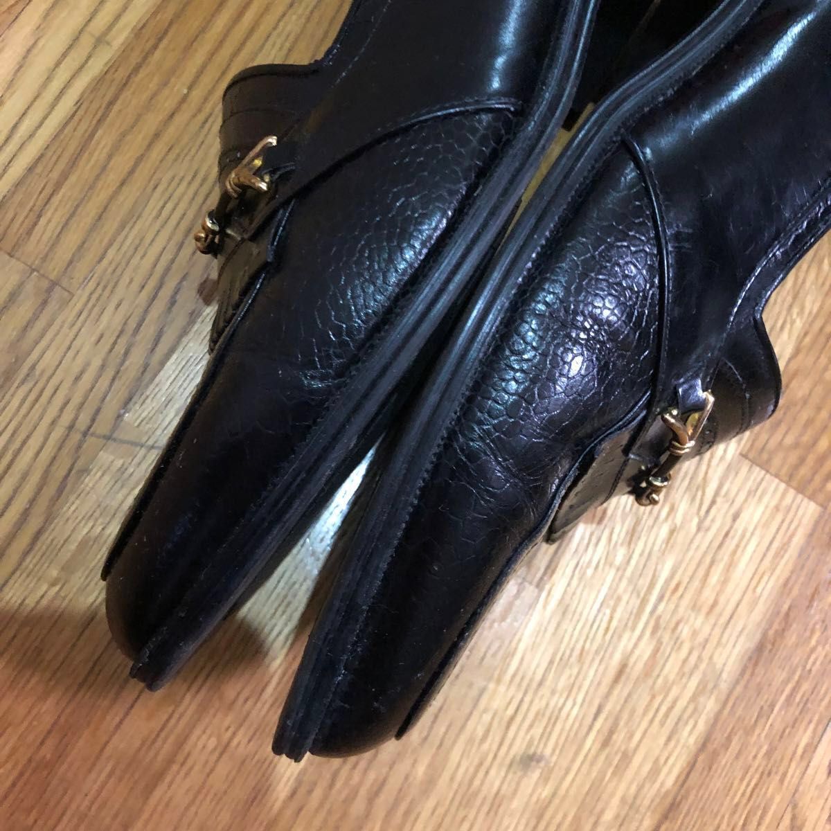 日本製の美品！FRANCO GALLERIAの高級本革メンズ靴　ブラック　25.5cm EEE