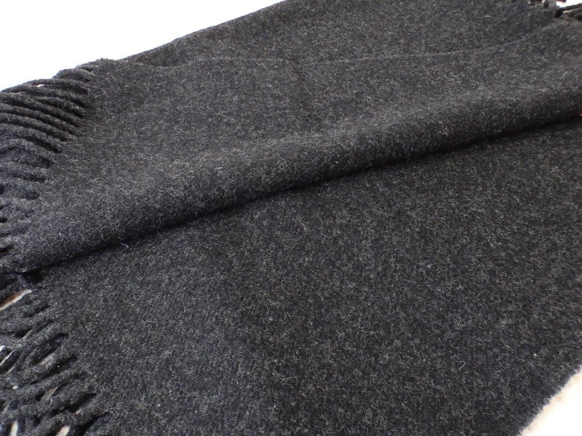  Acne Acne Studios side fringe ( width side fringe ) cashmere . muffler [ man woman / charcoal /B rank ]a4D