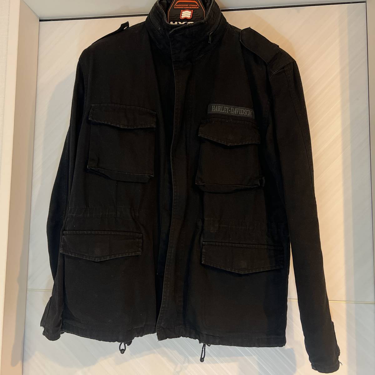 【美品】◆ハーレーダビッドソン◆ジャケット◆黒 ブラック◆HARLEY-DAVIDSON◆綿◆バイクジャケット◆バックロゴ【メンズSサイズ】 　_画像1