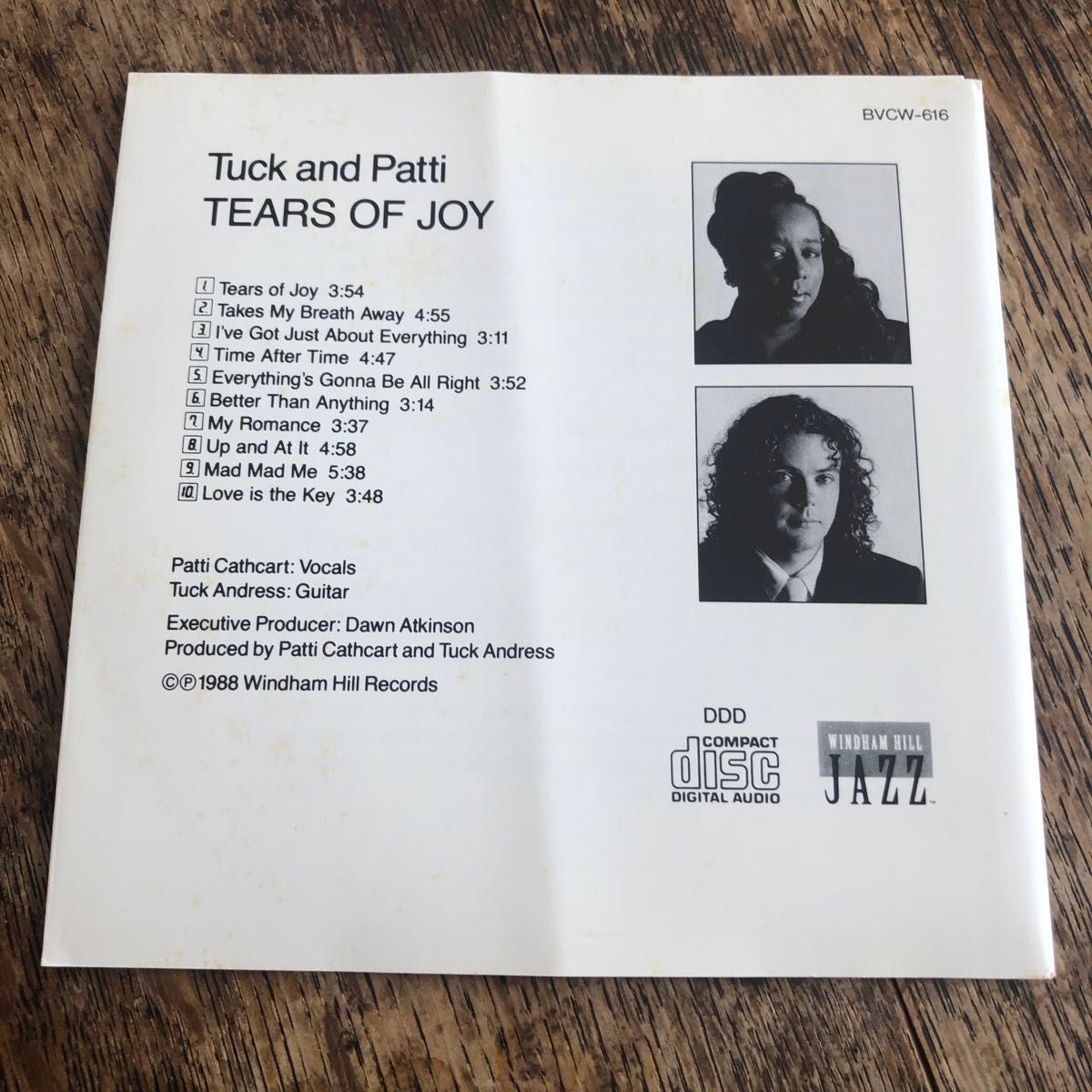 CD タック＆パティ　TEARS OF JOY Tuck and Patti タック・アンド・パティ　日本語ライナーノーツ付き