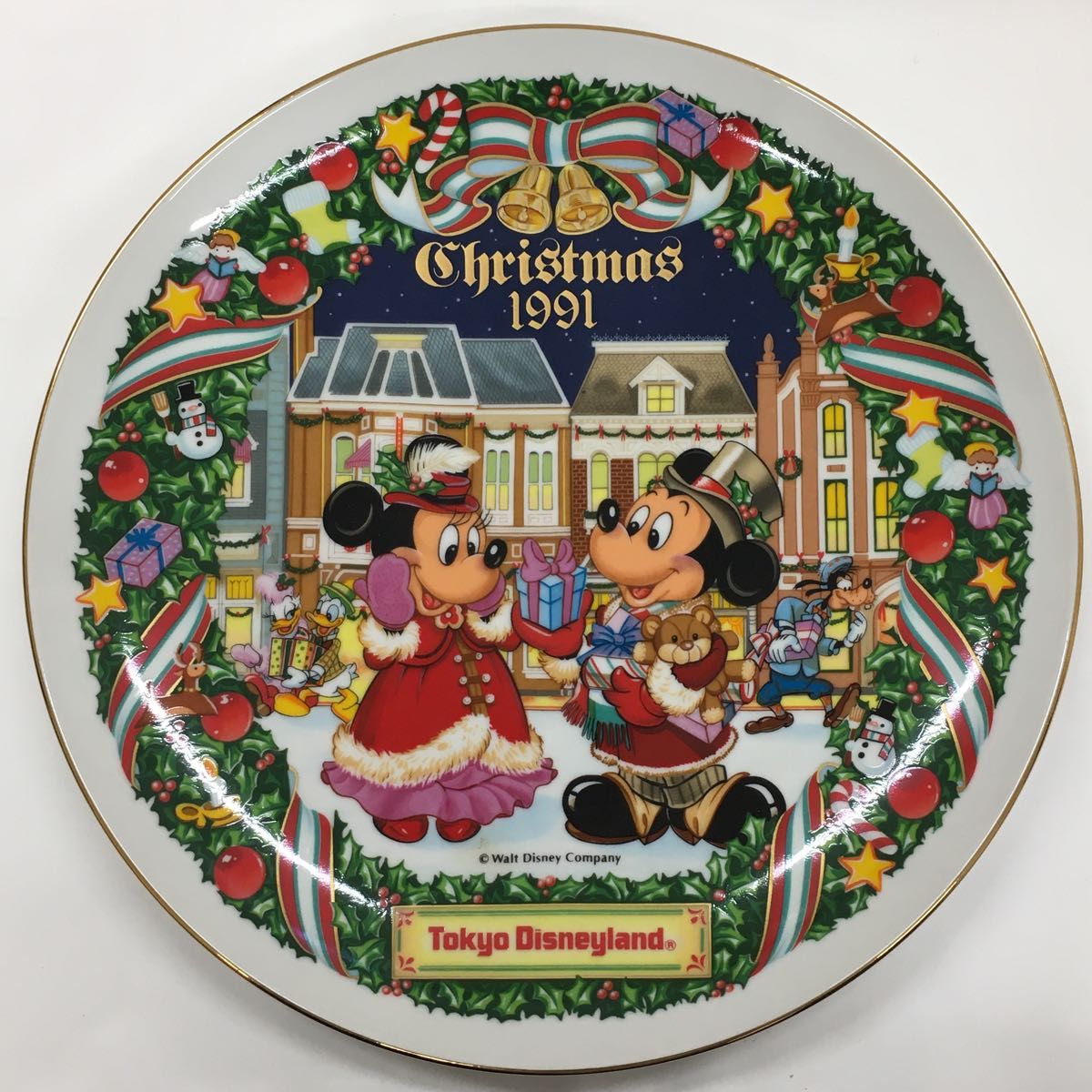 R204) 【希少】東京ディズニーランド クリスマスプレート 1991年 R204) 【希少】東京ディズニーランド クリスマスプレート 1991年