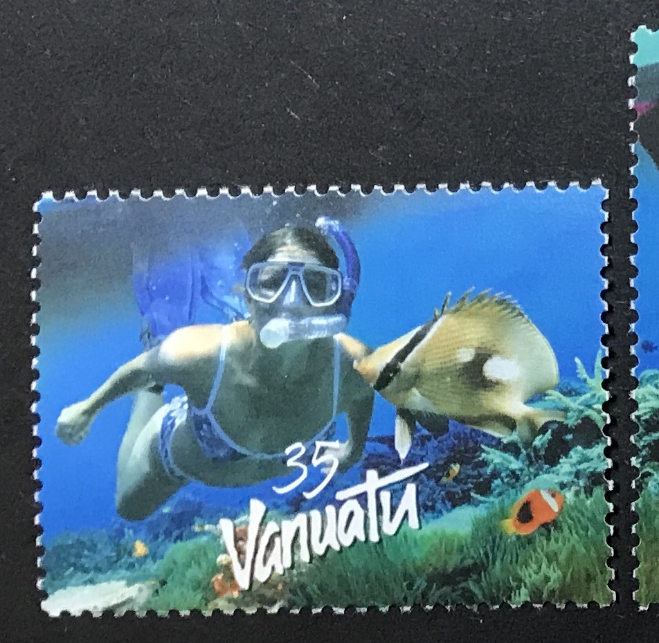 バヌアツ 2004年発行 シュノーケリング 魚 クマノミ 切手 未使用 NHの画像2