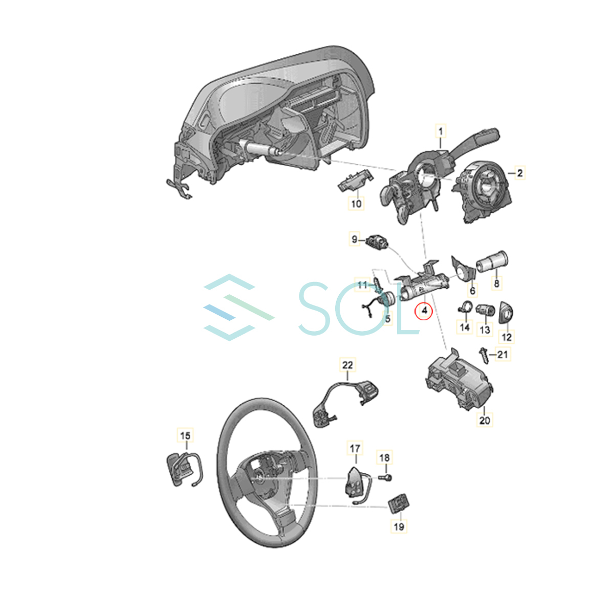 ステアリングロック バレルハウジング フォルクスワーゲン ビートル イオス ゴルフ ジェッタ シロッコ トゥーラン アウディ A1 A3 Q3_画像8