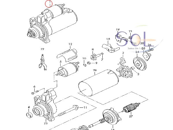 コア返却不要 セルモーター スターターモーター パサート シャラン ヴェント 020911023FX 020911023F 出荷締切18時_画像6