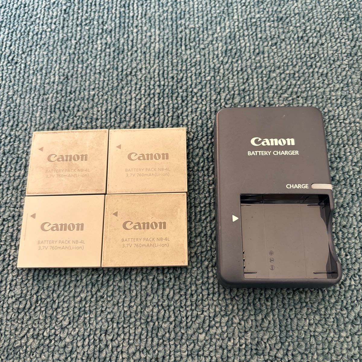 Canon バッテリーチャージャー CB-2LV G NB-4L 4個セット_画像1