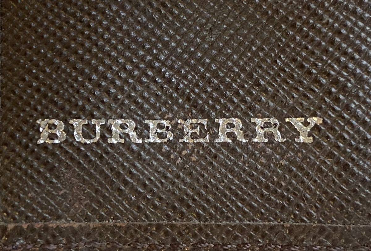 B4B011◆ バーバリー BURBERRY 本革レザー ブラウン色系 ロゴ キーリング付き 4連キーケース_画像10