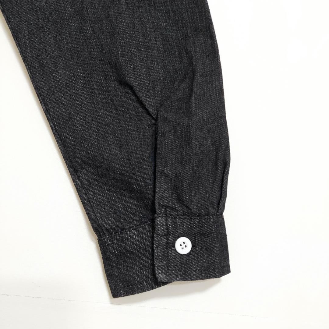 デニムシャツ グレー 黒 XL 新品未使用 胸ポケット 長袖 ブラックデニム_画像7