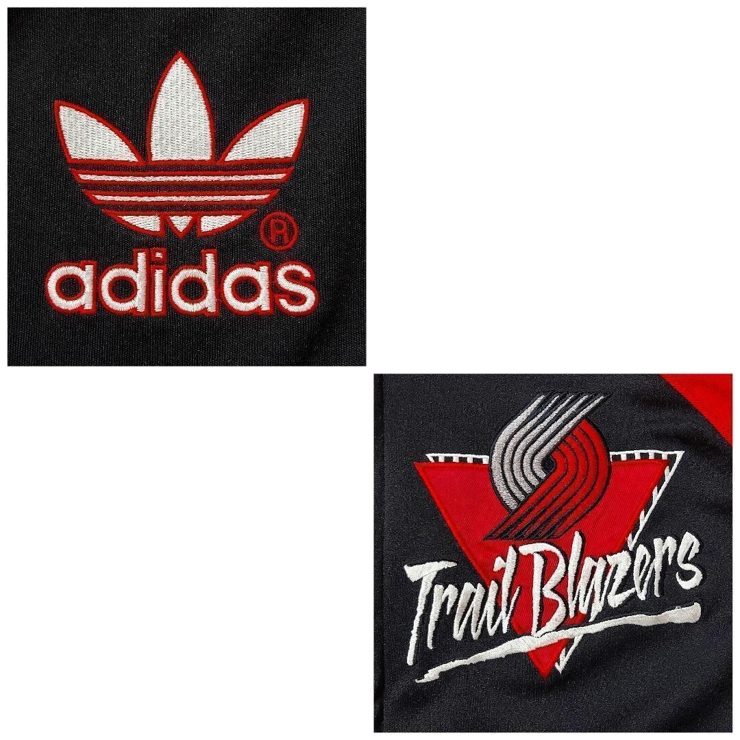 アディダス NBA トラックジャケット 刺繍ロゴ S ブラック黒赤 ラグラン_画像6