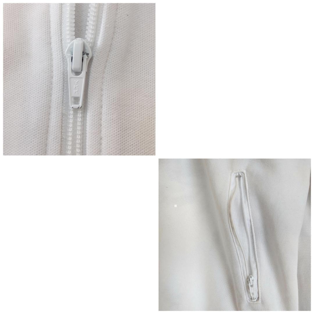 アディダス トレフォイル ロゴ 刺繍 トラックジャケット ホワイト白 M_画像8