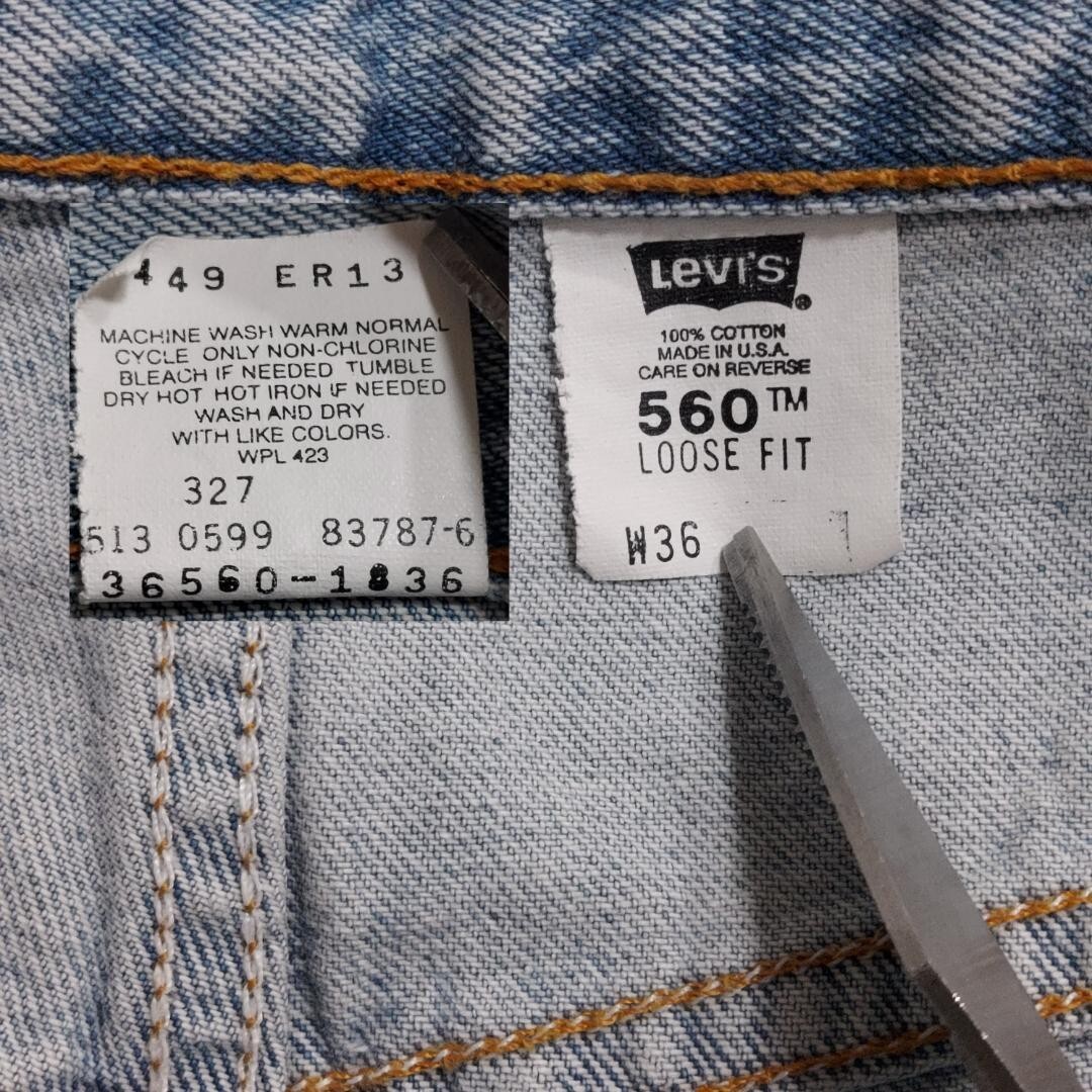  Levi's 560 W36 голубой Denim шорты синий 90s USA производства 