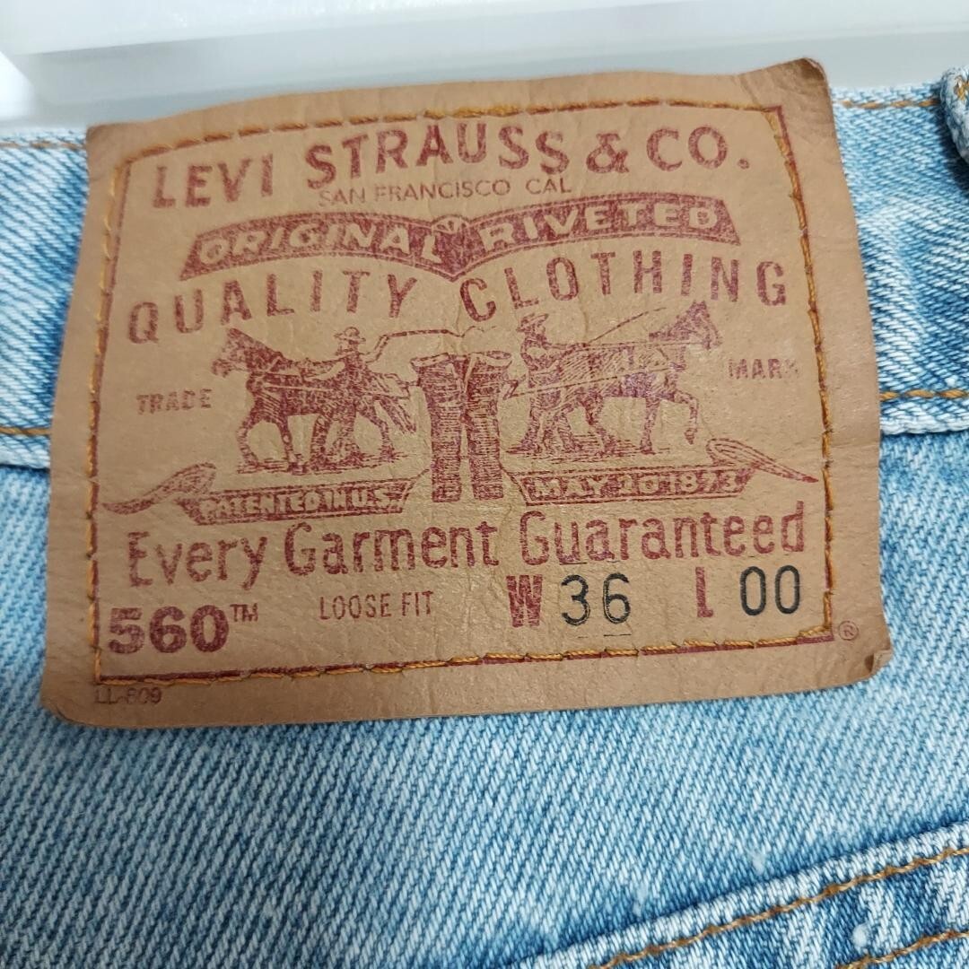  Levi's 560 W36 голубой Denim шорты синий 90s USA производства 