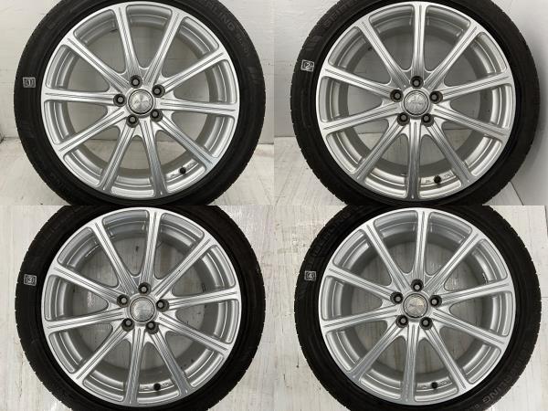 中古タイヤホイールセット 215/45R17 91W 17インチ 17×7J +50 5穴 PCD100 セイバーリング FENCER 夏 カローラツーリング d462_画像3