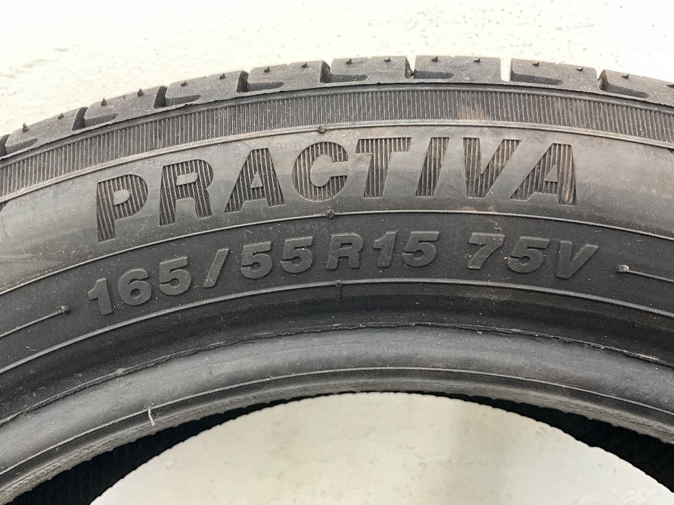 中古タイヤ 4本セット 165/55R15 75V イエローハット PRACTIVA 夏 サマー 165/55/15 ミライース/ピクシス b5343_画像8