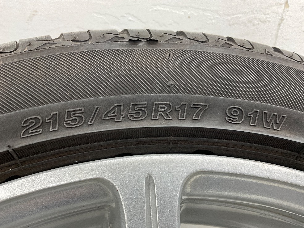 中古タイヤホイールセット 215/45R17 91W 17インチ 17×7J +50 5穴 PCD100 セイバーリング FENCER 夏 カローラツーリング d462_画像8