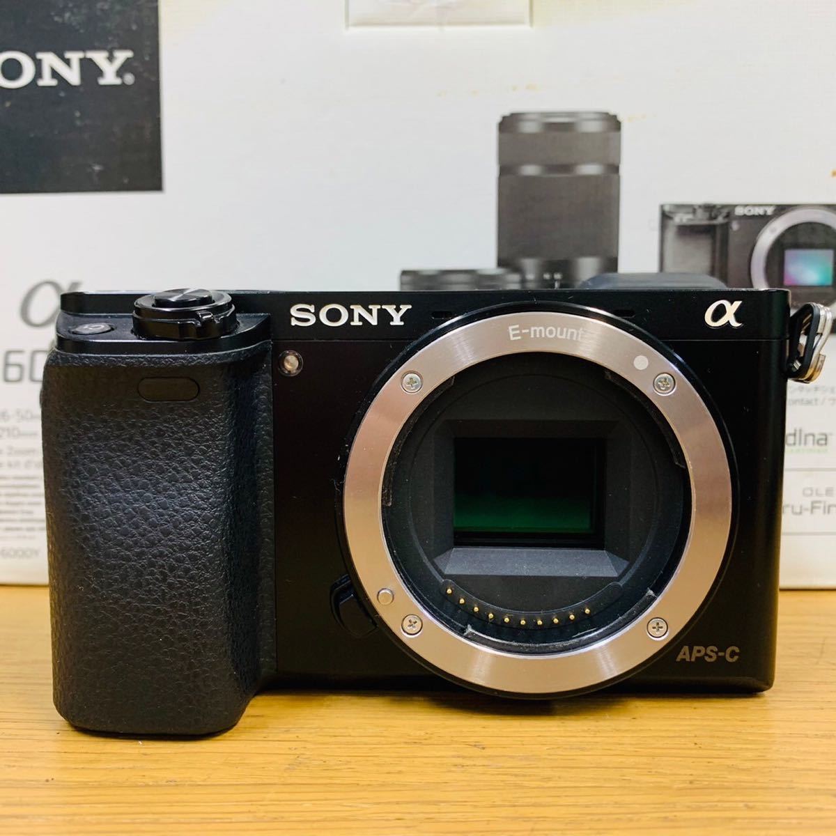 SONY α6000 パワーズームレンズキット E PZ 16-50mm F3.5-5.6 OSS ブラック ILCE-6000L B ショット数約3,400枚 NN9545_画像2