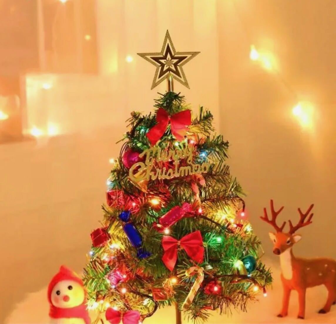 クリスマスツリー ミニツリー 卓上 オーナメント イルミネーション LEDライト_画像2