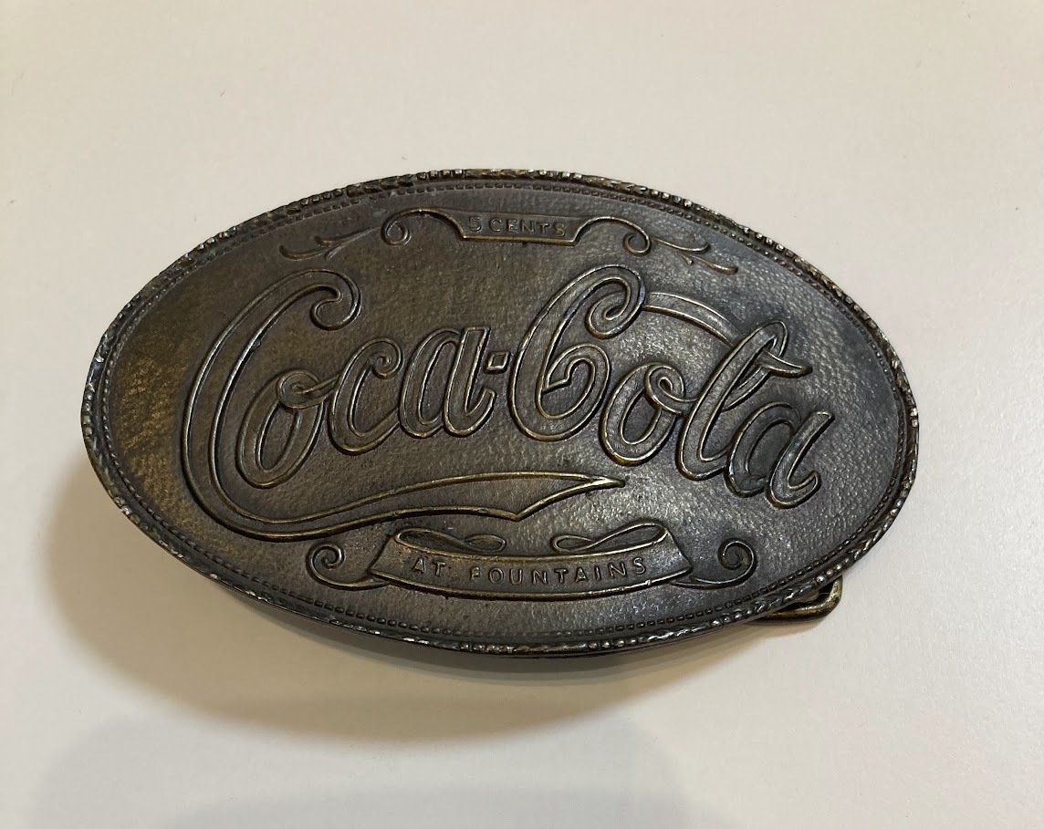Coca-Cola ヴィンテージ　５セント　ファウンテン　コカ・コーラ　オーバルベルトバックル　ルイス_画像1