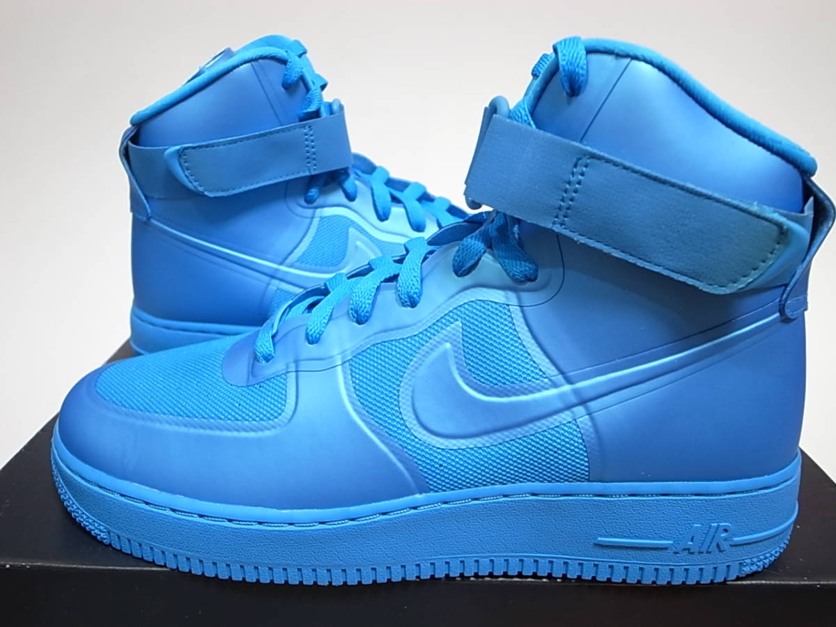 【送料無料】2011年 NIKE AIR FORCE 1 HI HYP PRM BLUE GLOWエアフォース Hyperfuseブルーグロー ネオンカラー454433-400 US8.5/26.5cm新品_画像2