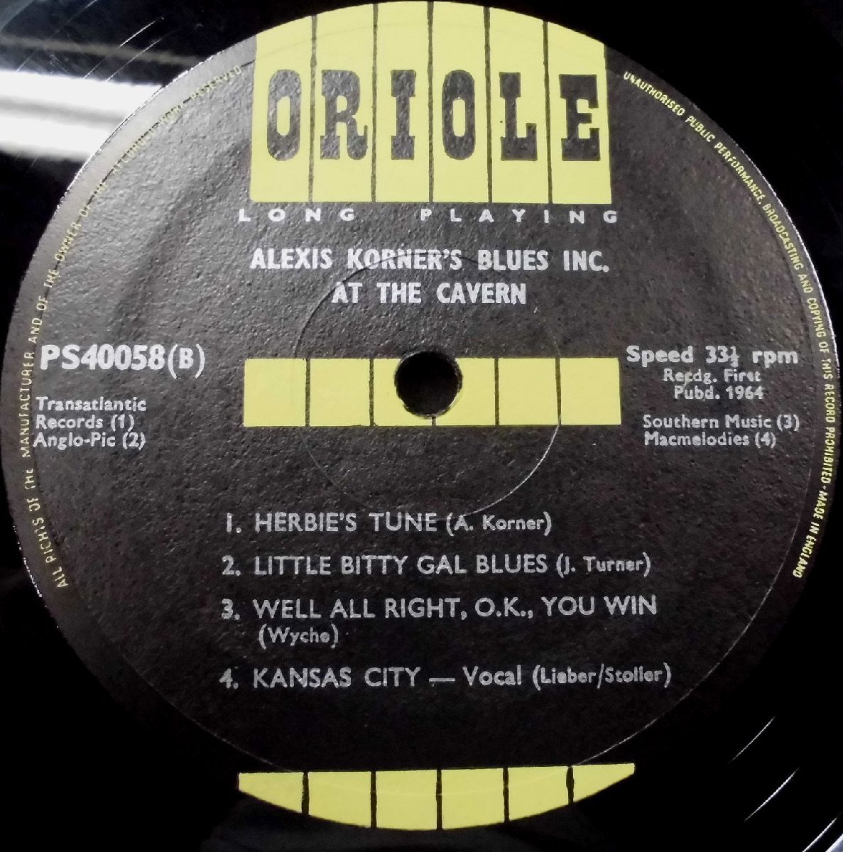 ●UK-OrioleオリジナルMono,””’64,Rare-Title””!! Alexis Korner's Blues Incorporated / At The Cavern_画像8