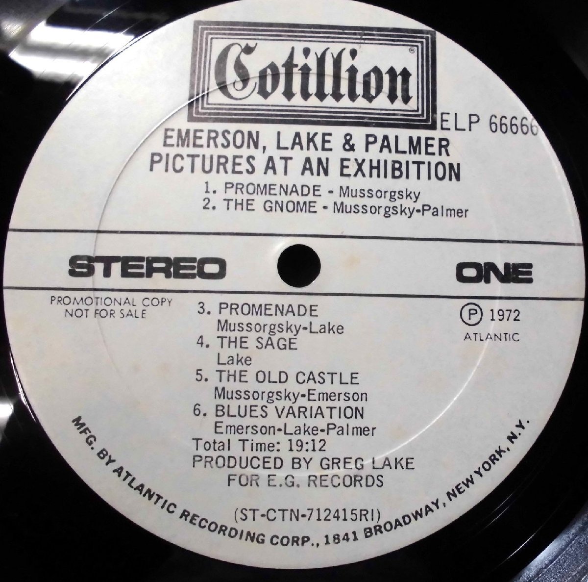●US-Cotillionオリジナル””Promo Copy White Labels,RI-Pressing!!”” Emerson, Lake & Palmer,ELP / Pictures At An Exhibition_画像8