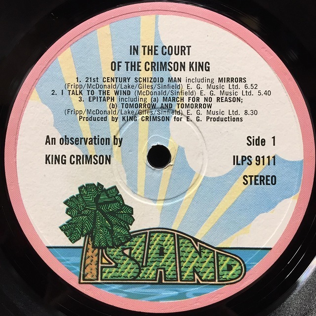 KING CRIMSON / IN THE COURT OF THE CRIMSON KING (PINK-I LABEL) (UK запись )