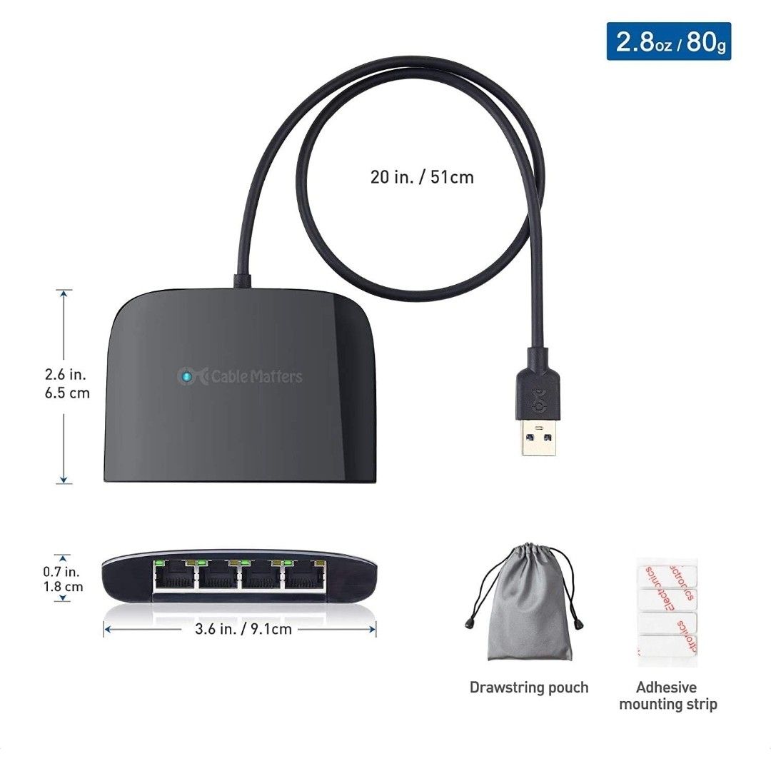 Cable Matters スイッチングハブ LANハブ USB 3.1 4ポー