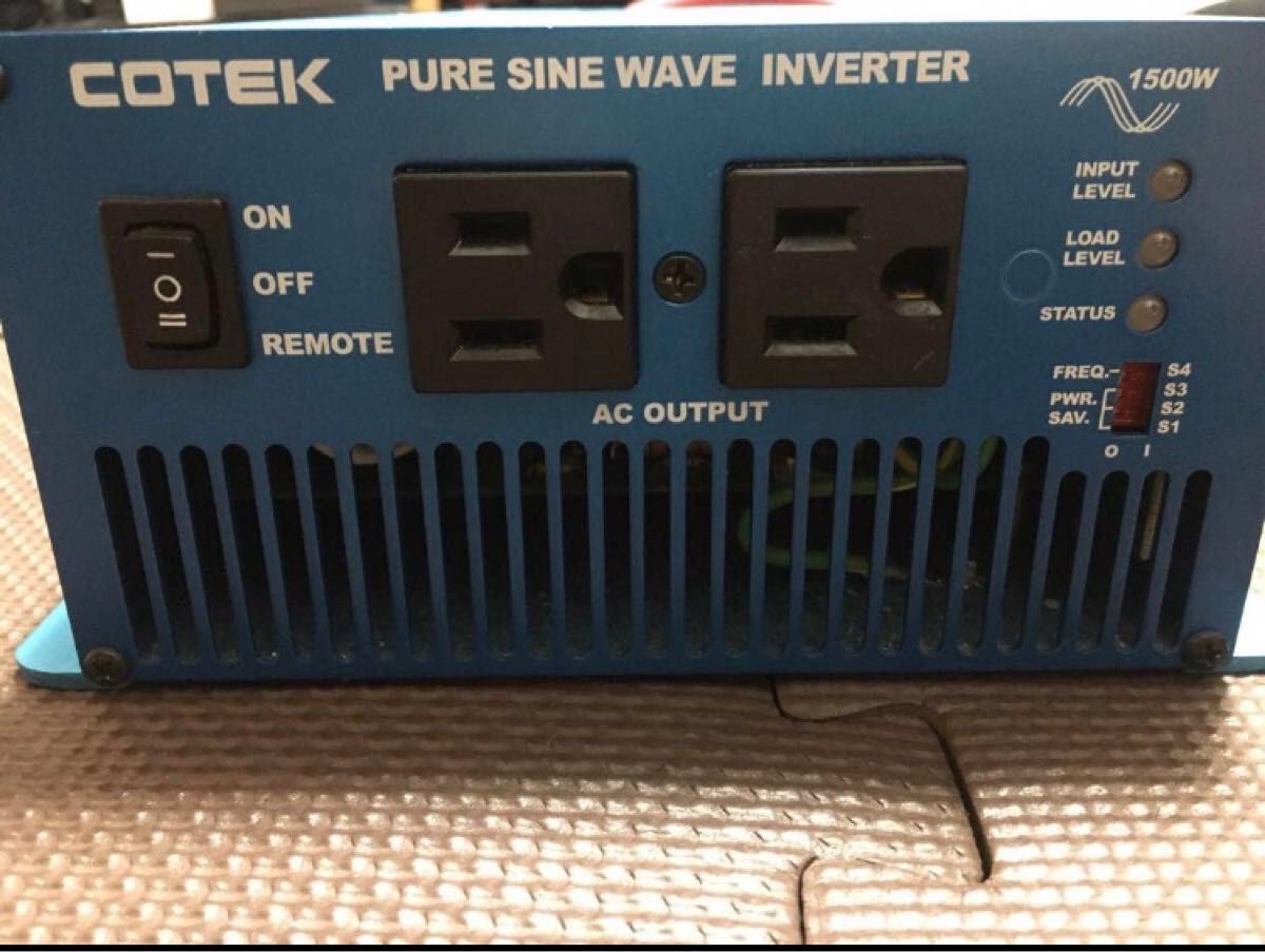 COTEK SK1500-112 正弦波インバーター 出力1500W 電圧12V コーテック　ヒューズ付ケーブル