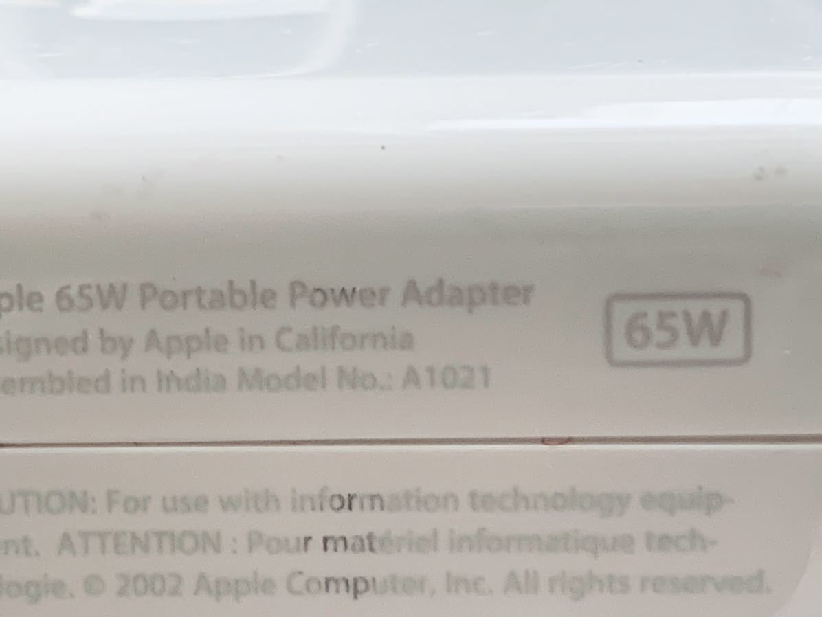 PowerBook G4 65W ACアダプタ A1021 Portable Power Adapter 24.5V 2.65A_画像2