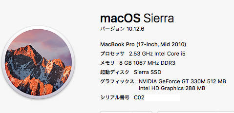 美品 MacBook Pro 17インチ Mid 2010 2.53GHz/8GB/SSD 512GB AG MC024J/A CTO A1297_画像3