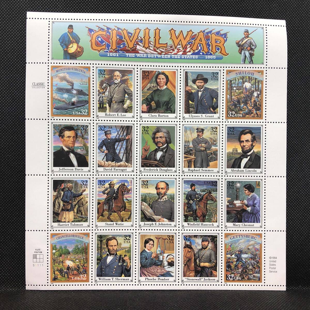 L[ unused storage goods ] America stamp commemorative stamp seat CIVIL WAR collection 