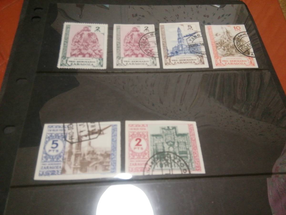 スペイン 1930代後半 フランコ側発行 非正規 ：各種大型切手など２７種類、使用済み美品_画像1