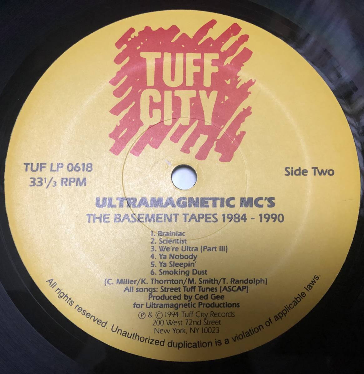 LP【HIPHOP】Ultramagnetic MC's / The Basement Tapes 1984-1990【Tuff City・TUF LP 0618・94年US盤・ORIG黄ラベル・Ced Gee】_画像4