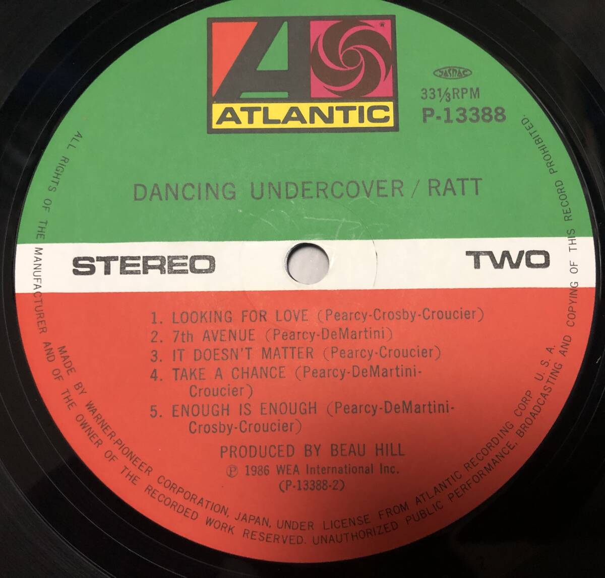 LP【HR・HM】Ratt / Dancing Undercover【Atlantic P-13388・86年国内盤ORIG・帯付き・LAメタル・ラット・『ダンス』収録】_画像6