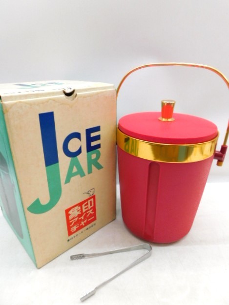 *.0653 Zojirushi лёд ja-J-1900 1.9L красный красный I камень g имеется лёд ja- ведерко для льда лед inserting Showa Retro золотой цветок день 