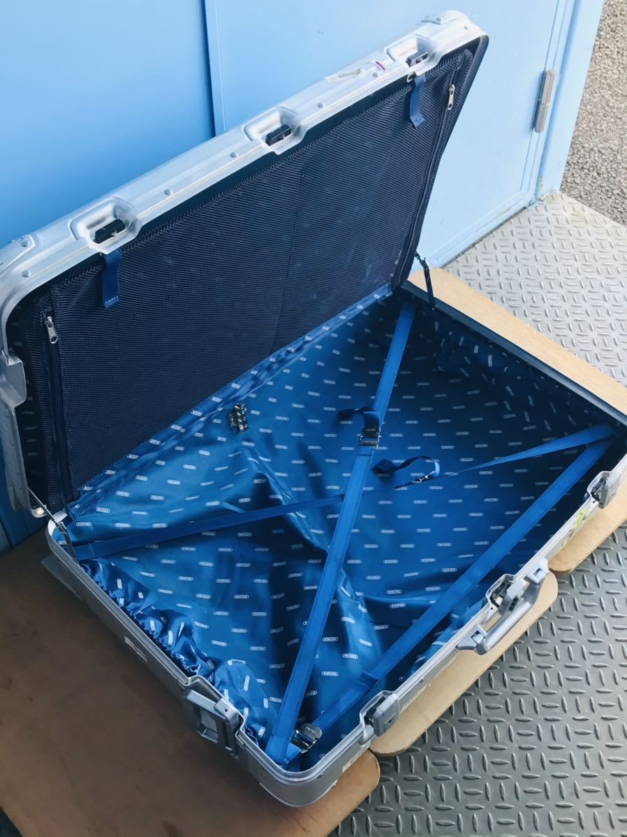 リモワRimowa トパーズ プルタブハンドル トローリー　2輪 ビンテージ 廃盤 旧モデル 青ロゴ 家財便→Aランク_画像8