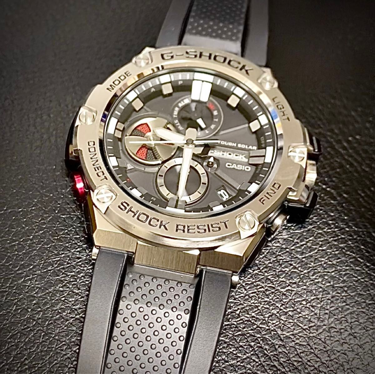 極美品　カシオ CASIO G-SHOCK タフソーラー G-STEEL Gスチール 腕時計　GST-B100-1AJF