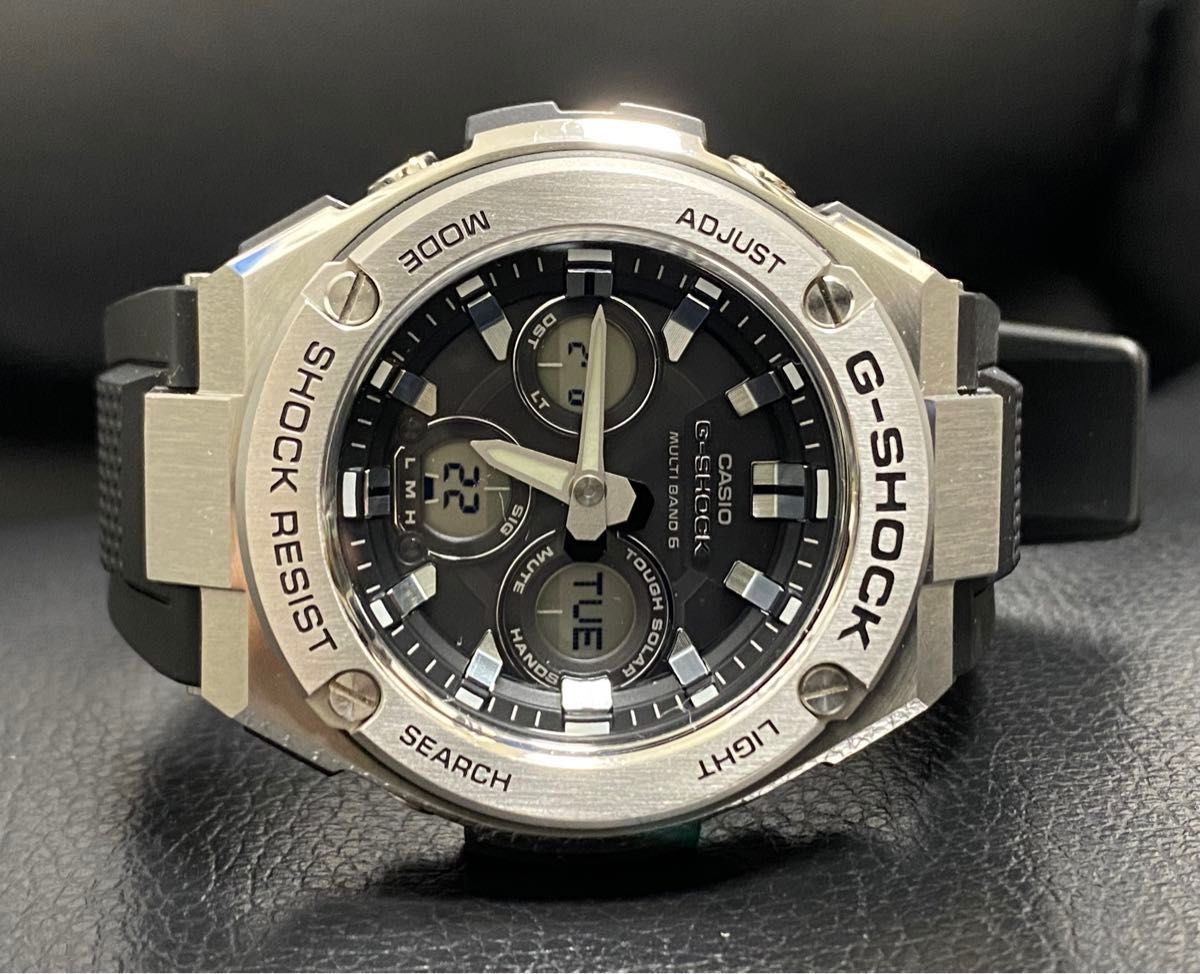 極美品　CASIO カシオ Gショック　G-STEEL Gスチール　電波ソーラー GST-W310-1AJF  腕時計タフソーラー