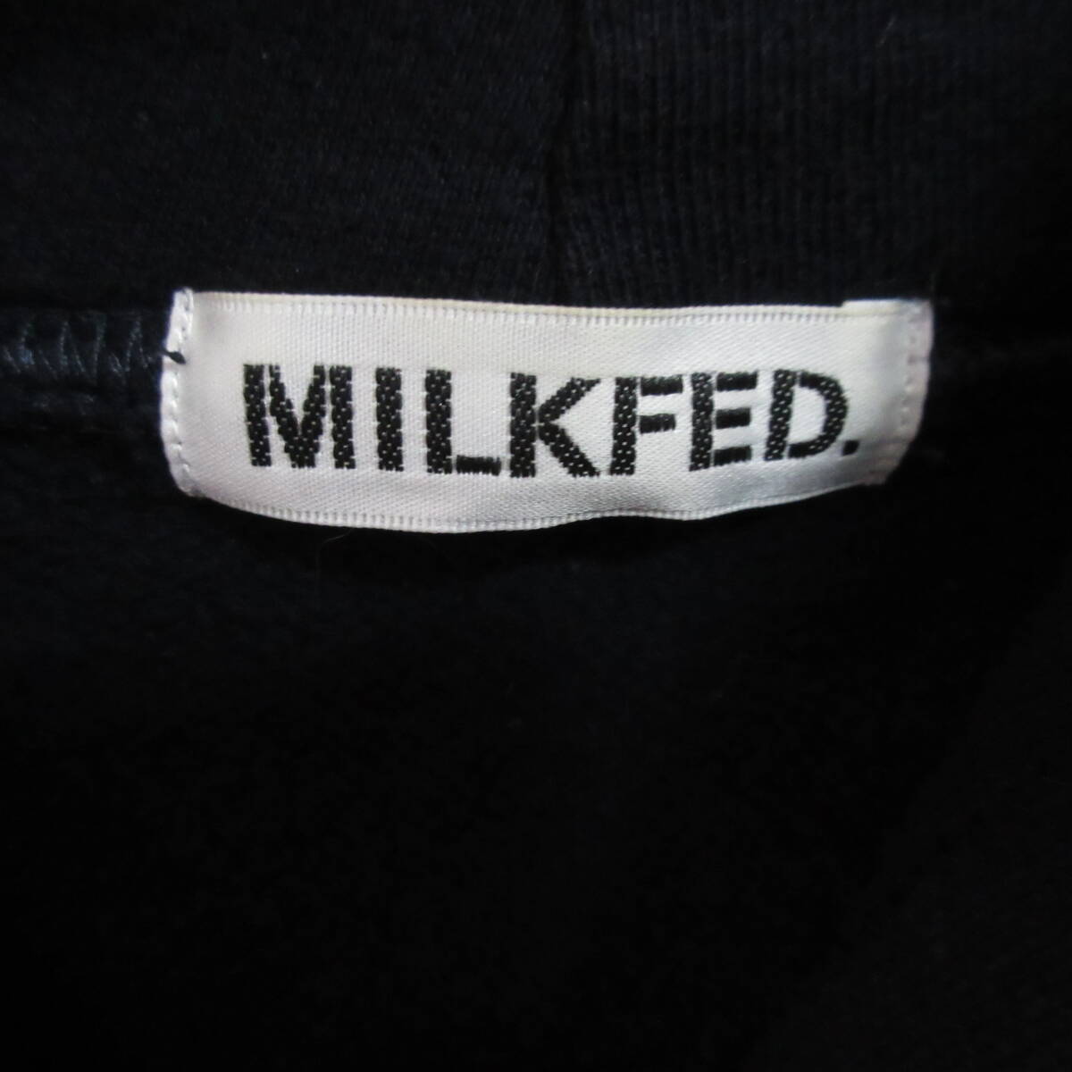 ○美品 MILKFED ミルクフェド◆スウェット パーカー トレーナー 両面プリント◆レディース ネイビー FREEサイズ_画像7