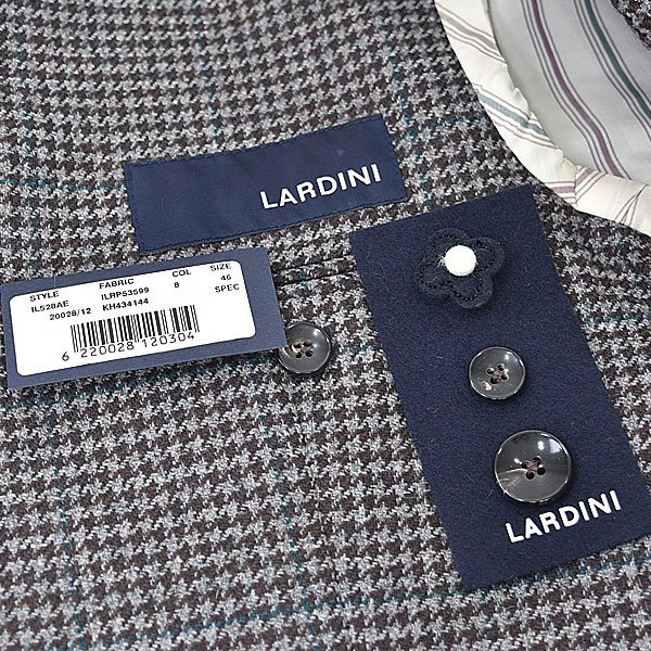 ラルディーニ Tessuto Esclusivo ウール ジャケット 46 グレー ブラウン グリーン LARDINI｜24a2505の画像4