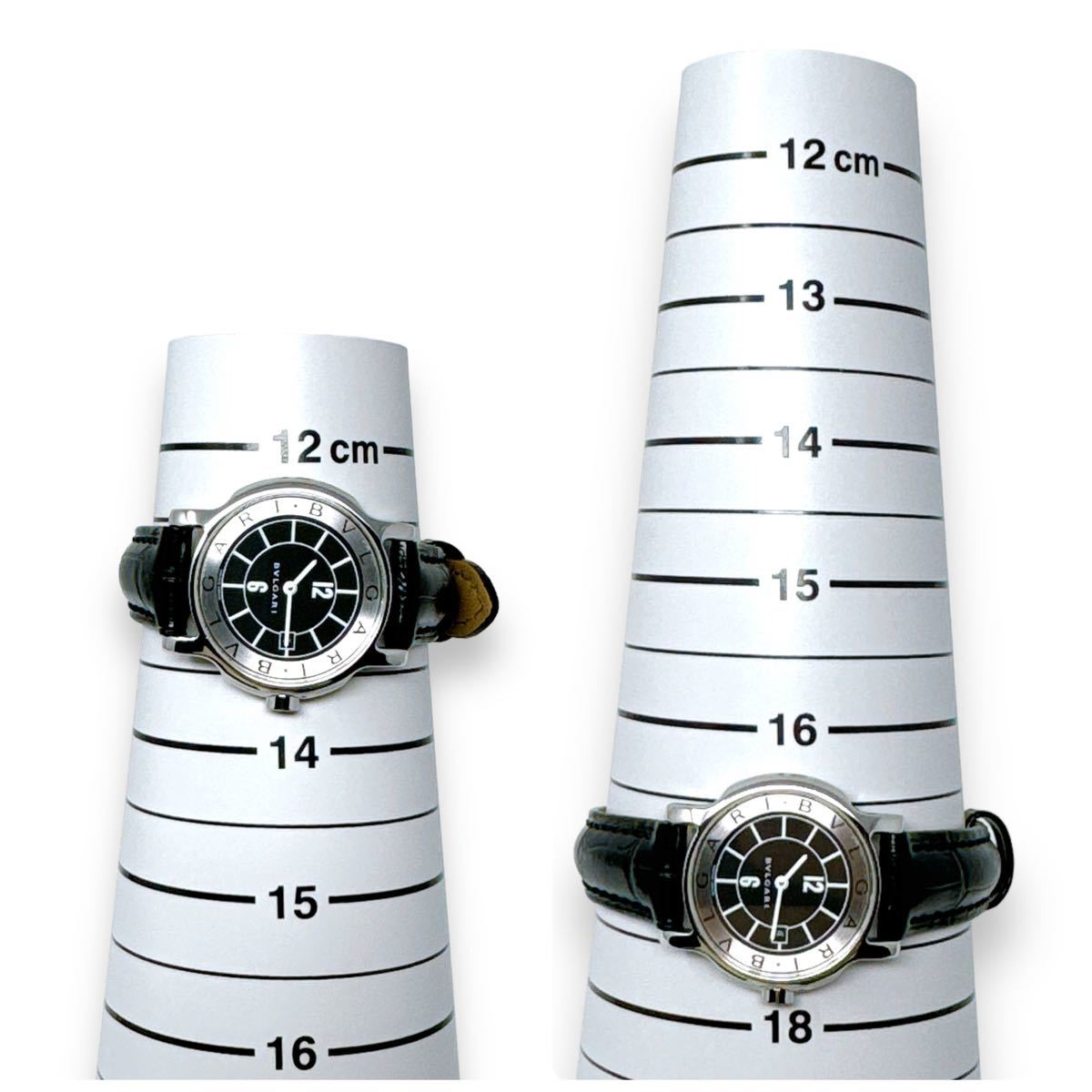  BVLGARY Solotempo ST29S кварц кожа ремень черный женский часы QZ чёрный циферблат раунд работа 