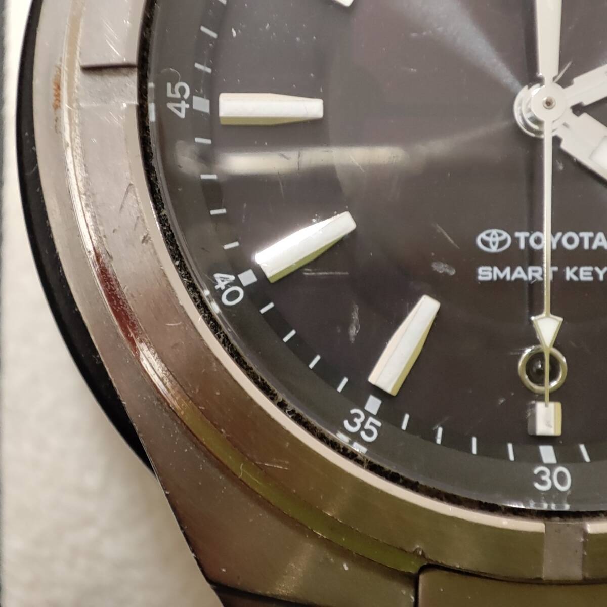 TOYOTA CROWN SMART KEY GN-4-S W830-T008216Y 腕時計 稼働品 ブラック文字盤 トヨタ クラウン スマートキー_画像4