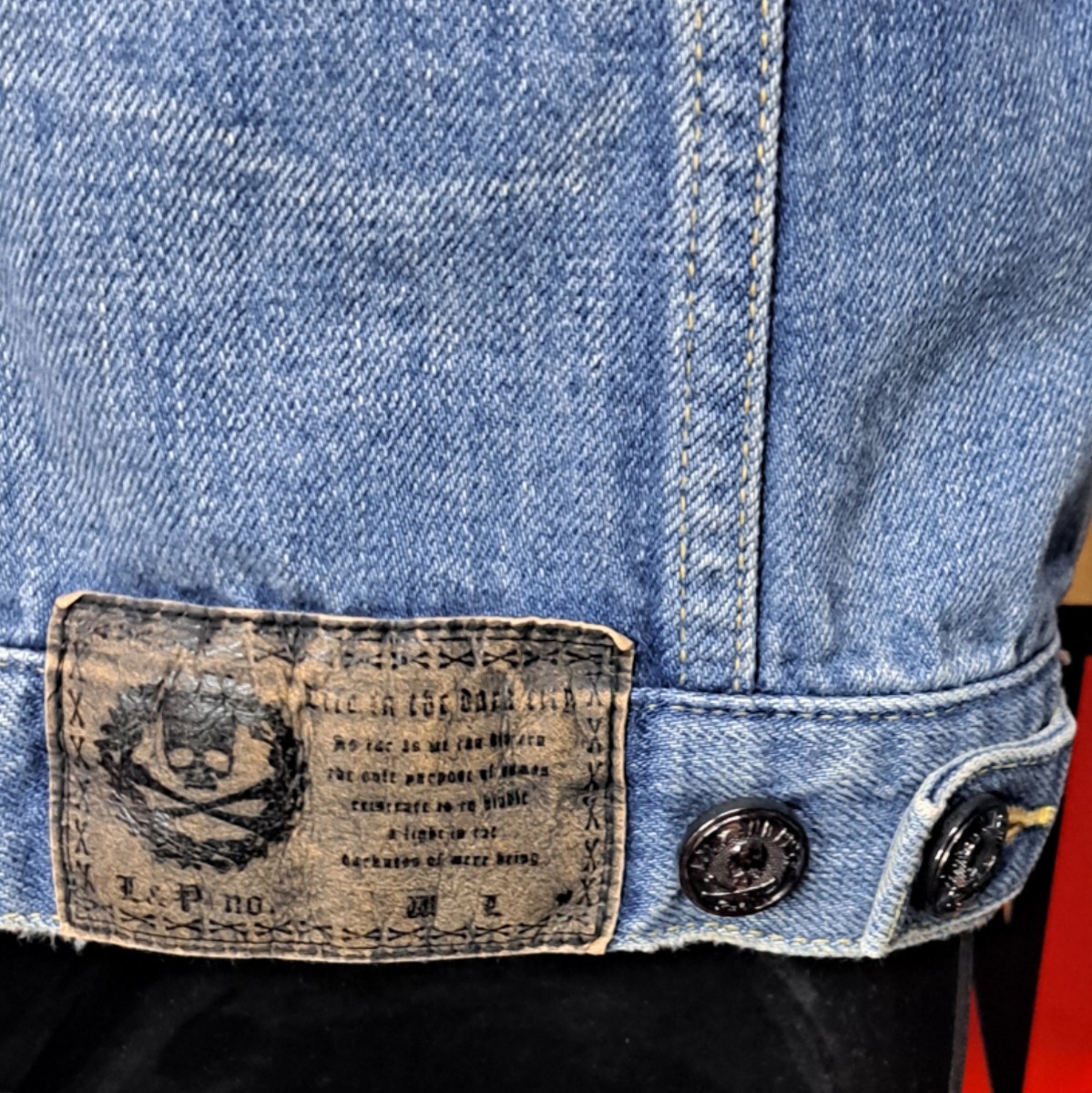 1スタ roen jeans ロエンジーンズ スタッズ ワッペン デニムジャケット ジージャン  Ｍ レオパード Gジャンの画像8