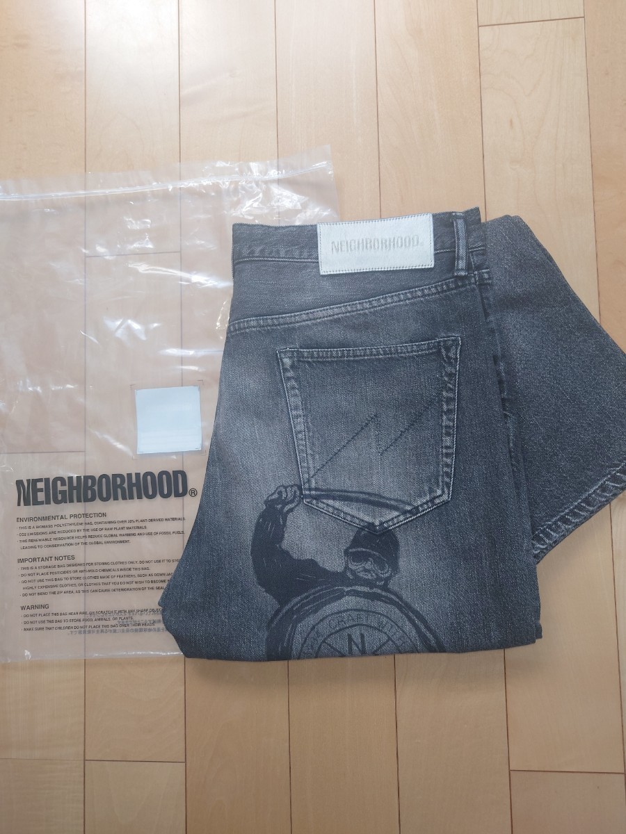  не использовался с биркой 23AW Neighborhood FADE DENIM PANTS краска Denim черный L