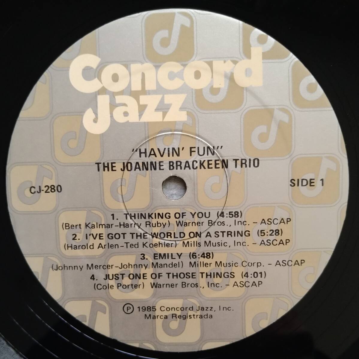 USオリジナル盤【Joanne Brackeen】Havin' Fun (Concord CJ-280) Cecil McBee, Al Foster によるピアノトリオ_画像3