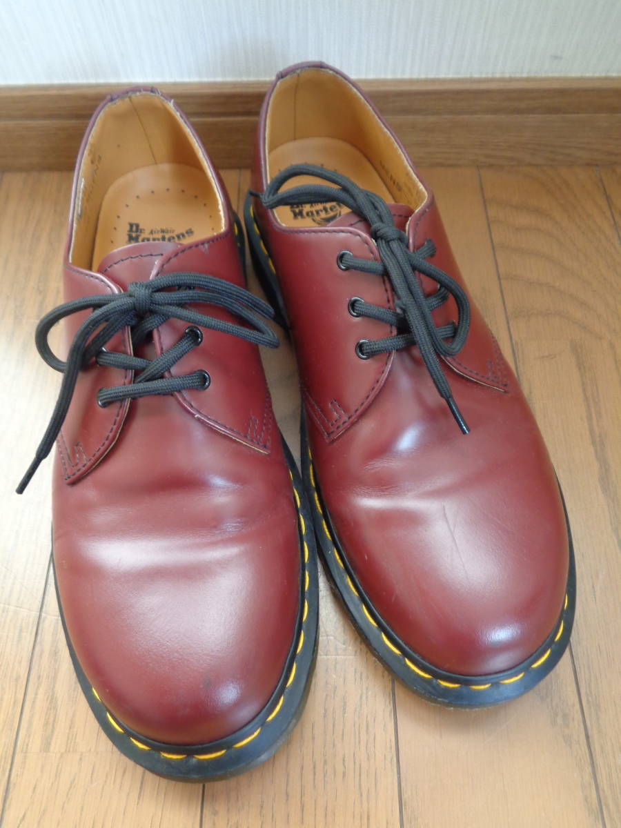 美品 Dr.Martens ドクターマーチン チェリーレッド レザー 3アイレット プレーントゥ ☆ イングランド 英国 ホワイト社_画像2