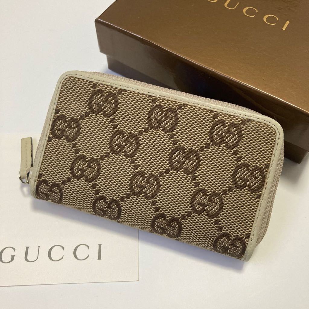 ★GUCCI グッチ 小銭入れ コインケース ファスナー GGキャンバス 中古【鑑定済み 本物保証】_画像1